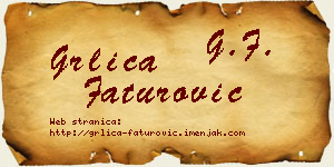 Grlica Faturović vizit kartica